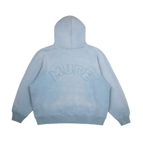 CBM Heavyweight Zip Up Hoodie Soft Blue Wash
