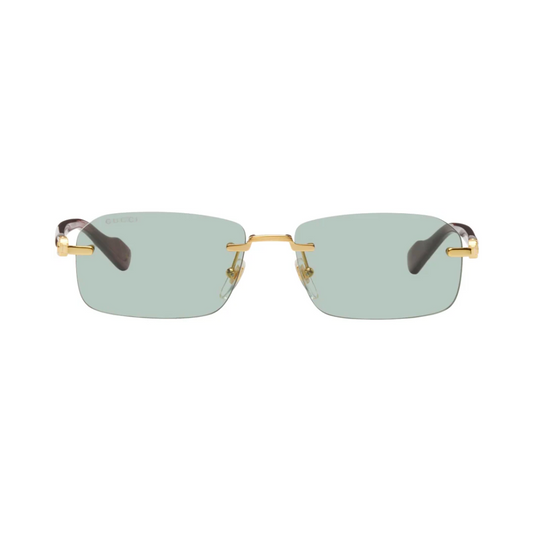 GUCCI Gold Rectangular Sunglasses
