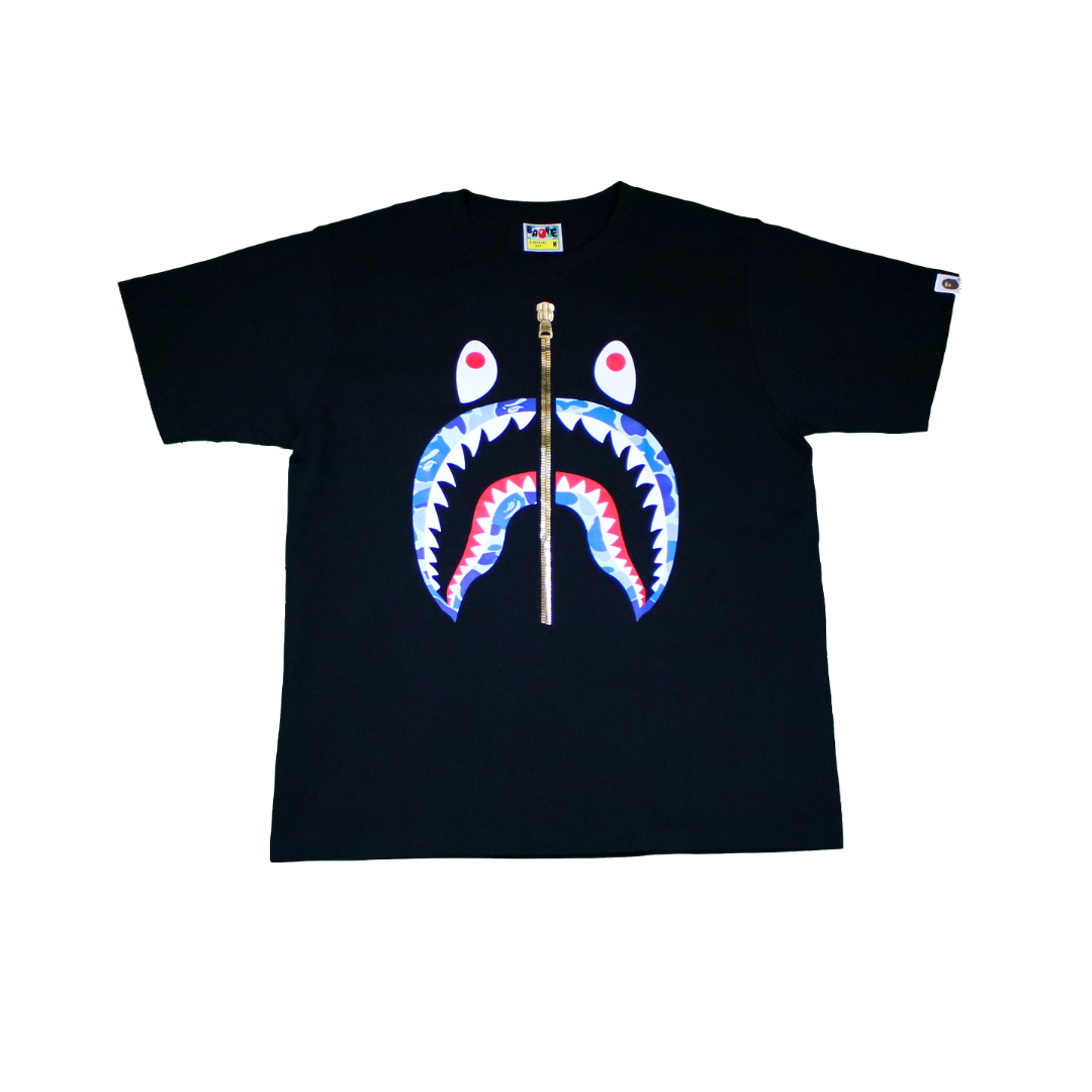 BAPE ABC Shark Tee - Black / Blue
