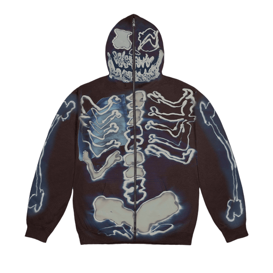 Travis Scott Cactus Jack For Fragment Skeleton Graffiti Full Zip Hoodie