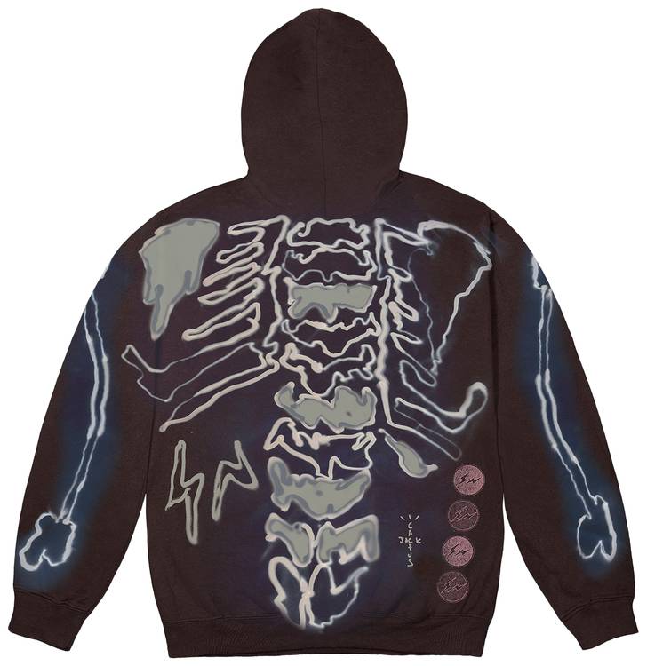Travis Scott Cactus Jack For Fragment Skeleton Graffiti Full Zip Hoodie