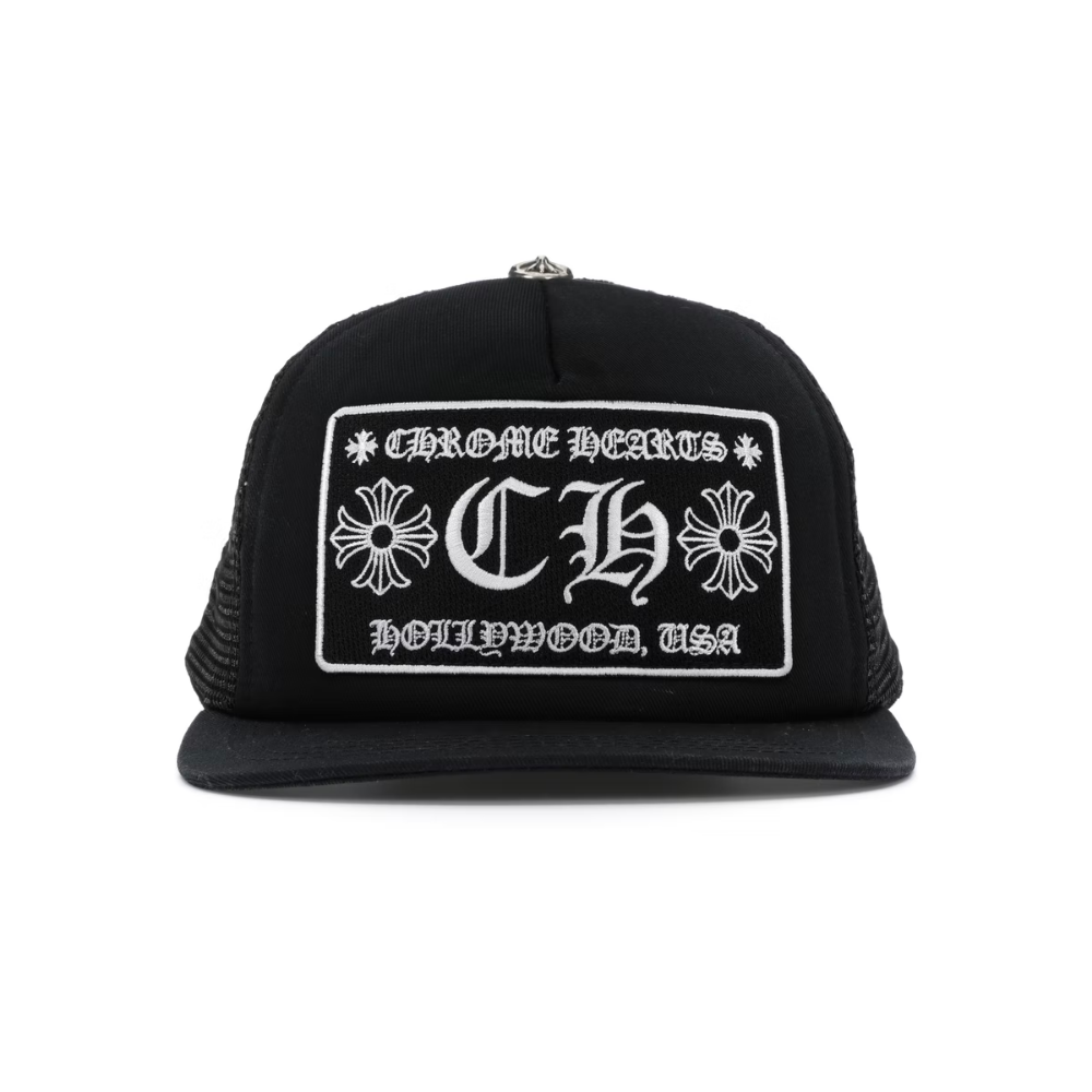 Chrome Hearts CH Hollywood Trucker Hat Black/Black