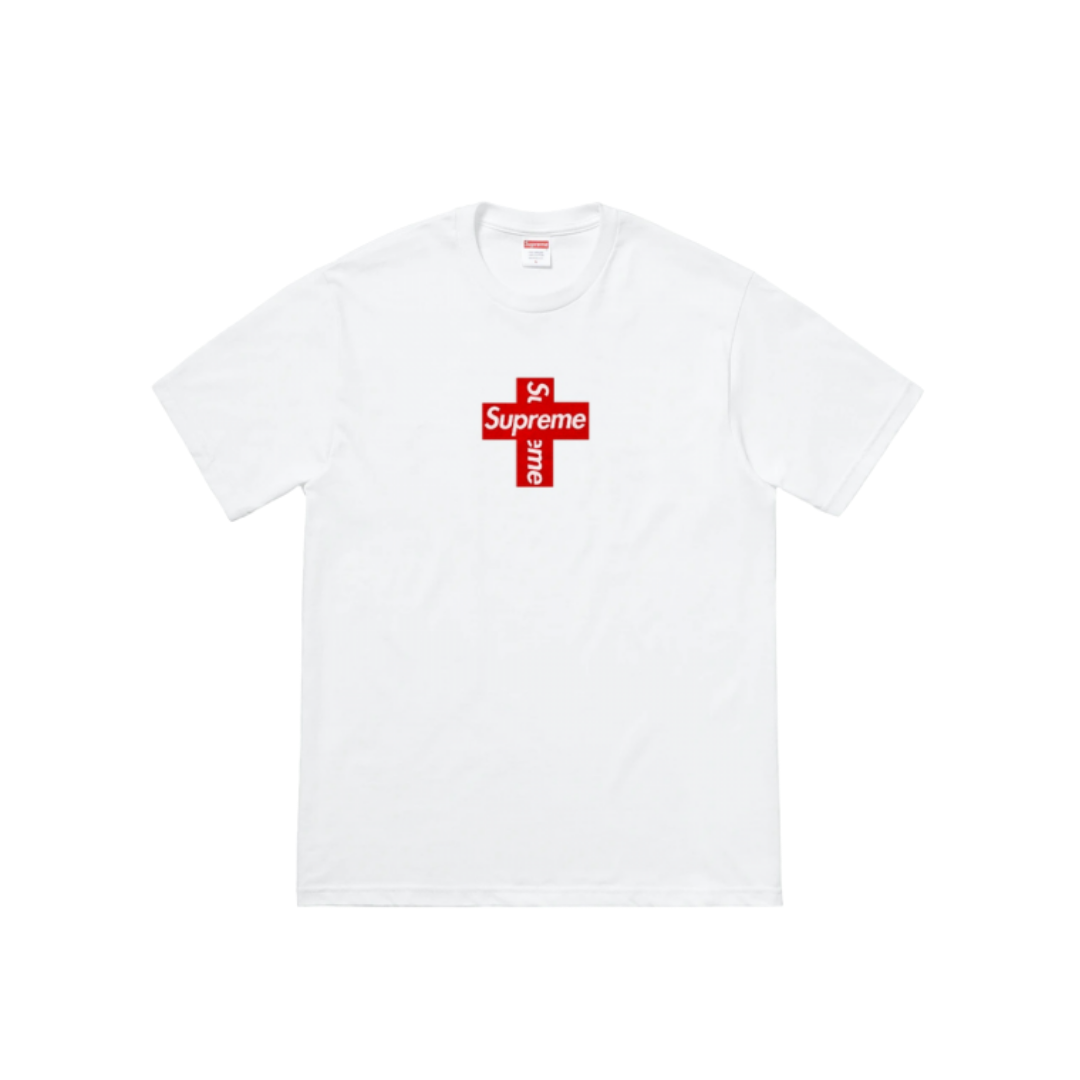 T-shirt Supreme Cross Box Logo - Blanc