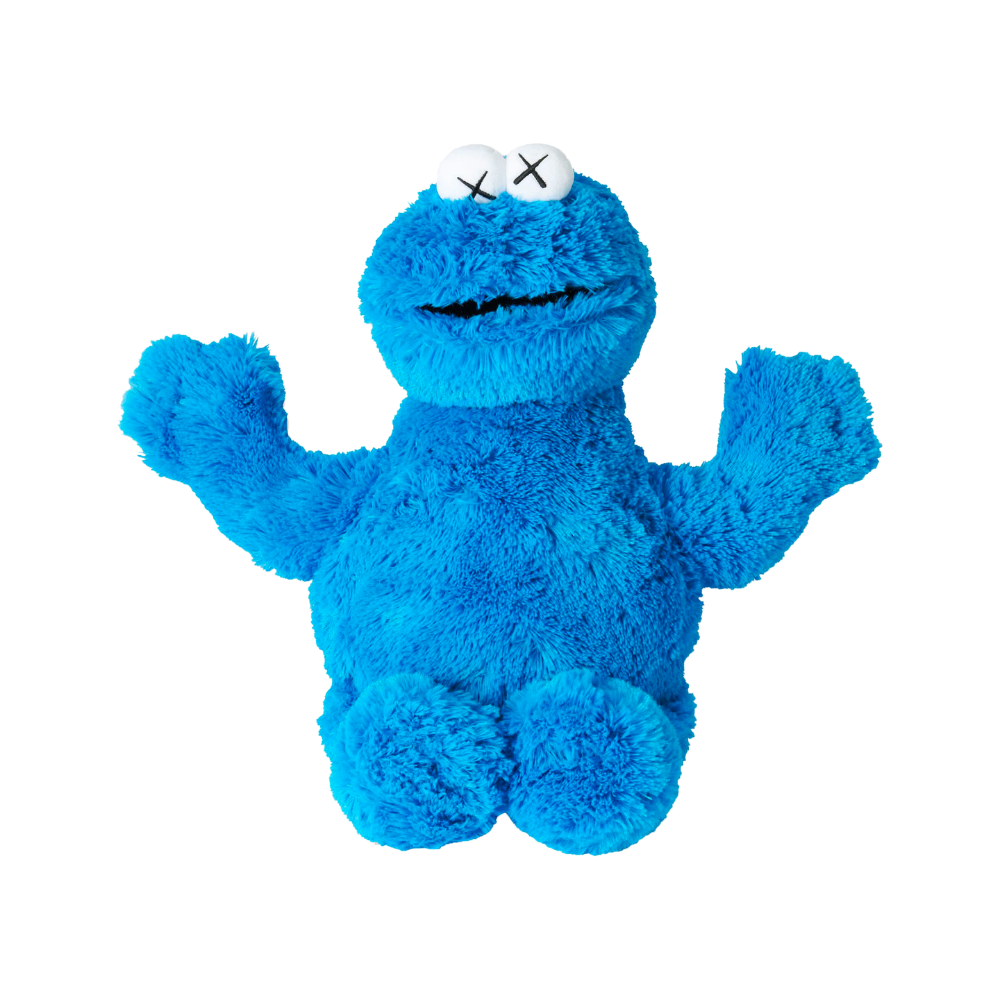 KAWS Sesame Street Uniqlo Cookie Monster Plush Toy Blue