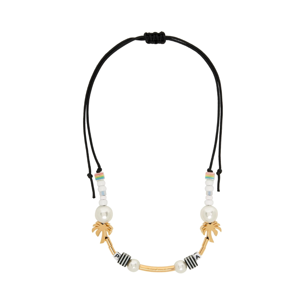 Palm Angels Black Beaded Necklace