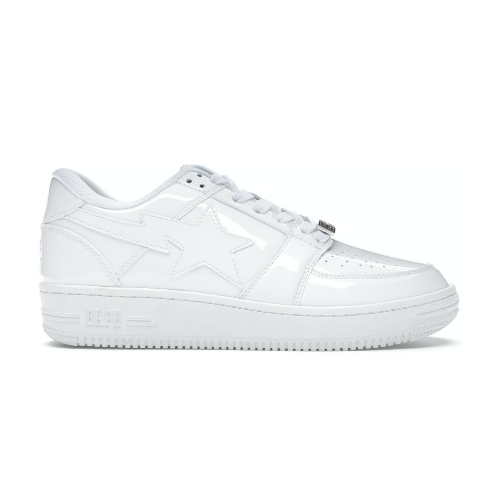 A Bathing Ape Bapesta Patent White