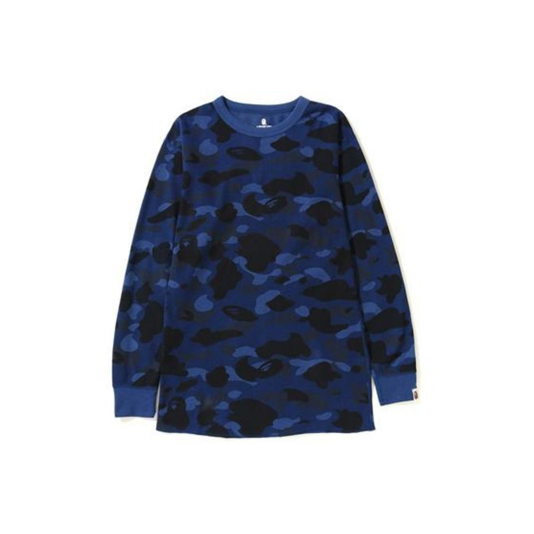 T-shirt BAPE Color Camo Thermal L/S - Marine