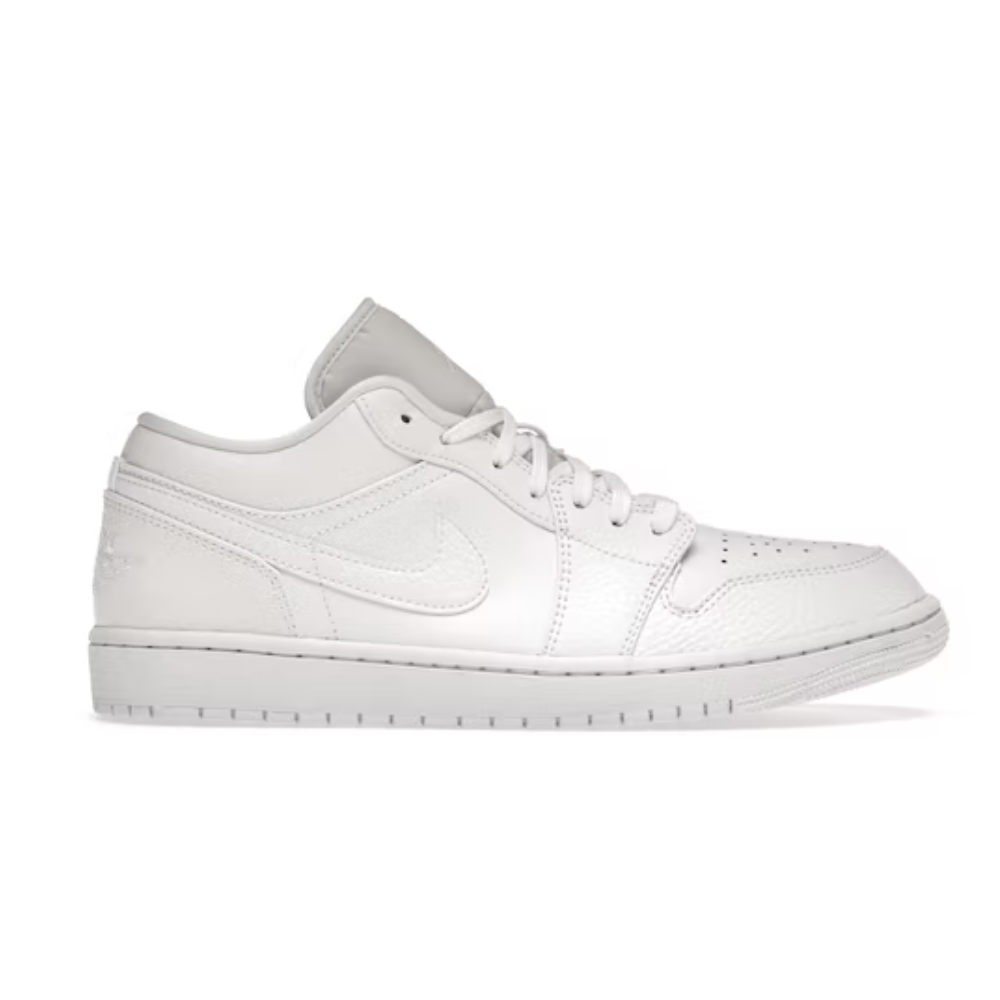 Jordan 1 Low Triple Blanc Cuir Tumbled