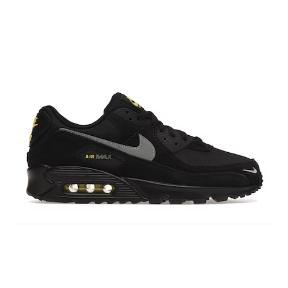 Nike Air Max 90 Black Yellow Strike Metallic Cool Grey