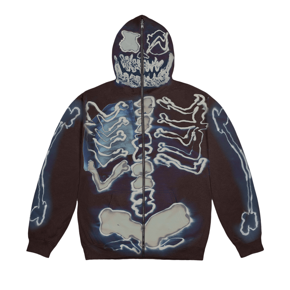 Travis Scott Cactus Jack For Fragment Skeleton Graffiti Full Zip Hoodie
