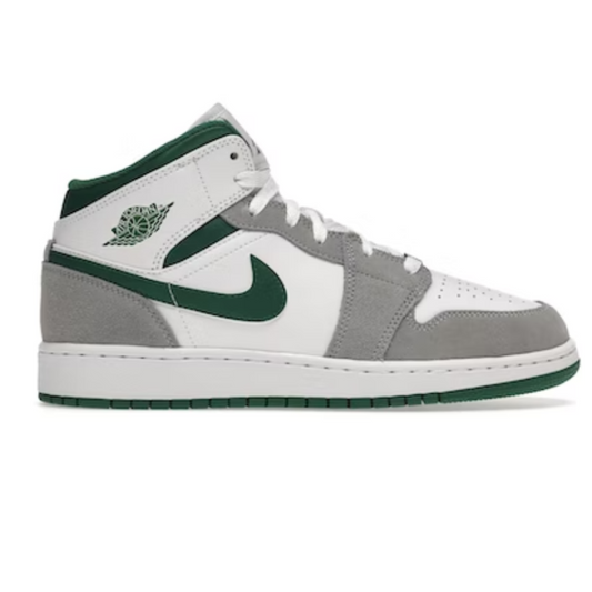 Jordan 1 Mid SE Blanc Pin Vert Fumée Gris (GS) 