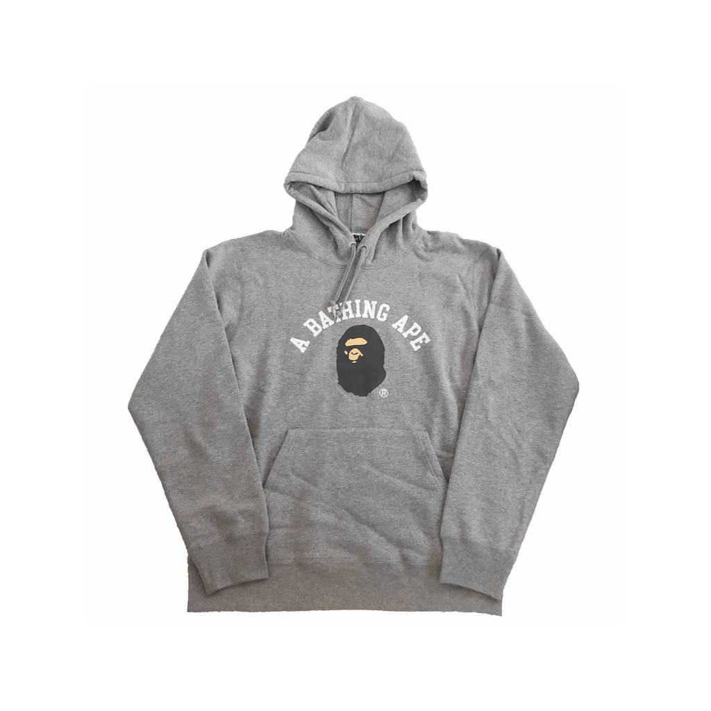 BAPE Head Pullover College Hoodie - Gray