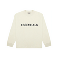 FEAR OF GOD x ESSENTIALS 3D SILICON APPLIQUE T-SHIRT À MANCHES LONGUES - CRÈME AU BEURRE