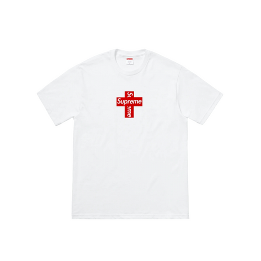 T-shirt Supreme Cross Box Logo - Blanc