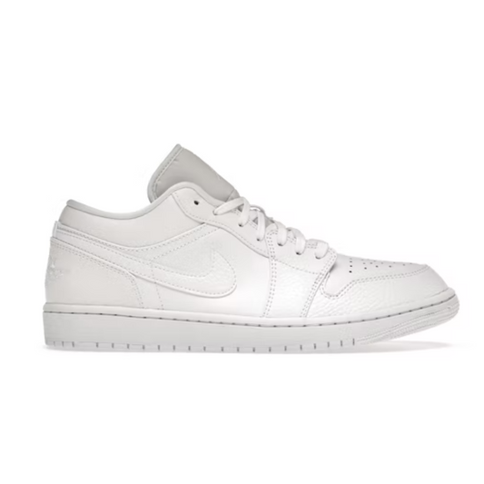 Jordan 1 Low Triple White Tumbled Leather