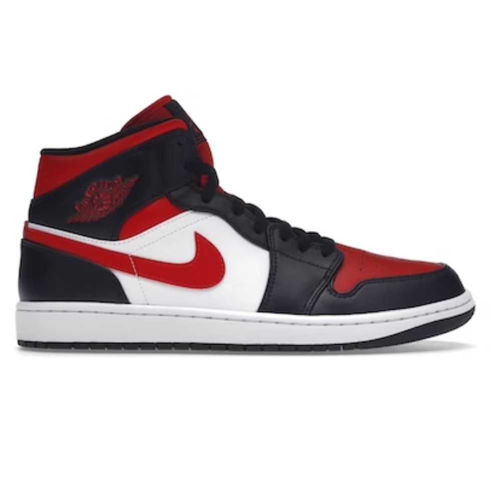 Jordan 1 Mid Blanc Noir Rouge (2022)