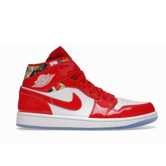 Jordan 1 Mid Barcelona Sweater Red Patent