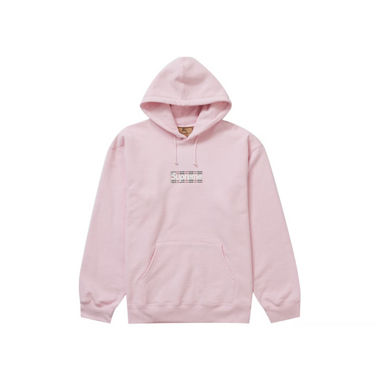 Sweat à Capuche Supreme Burberry Box Logo Rose Clair