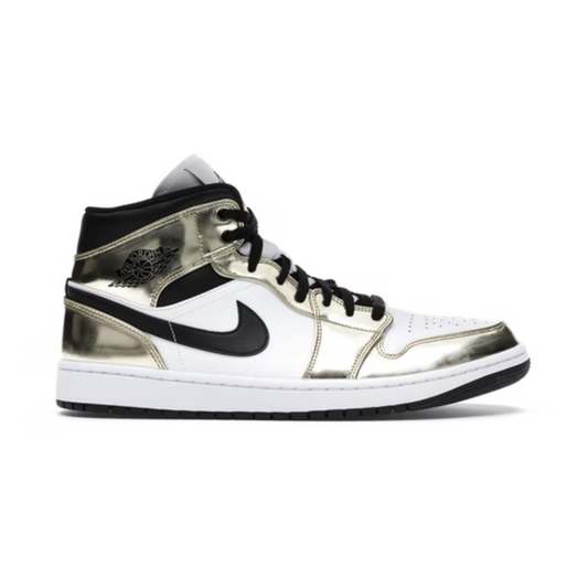 Jordan 1 Mid Metallic Gold Black White