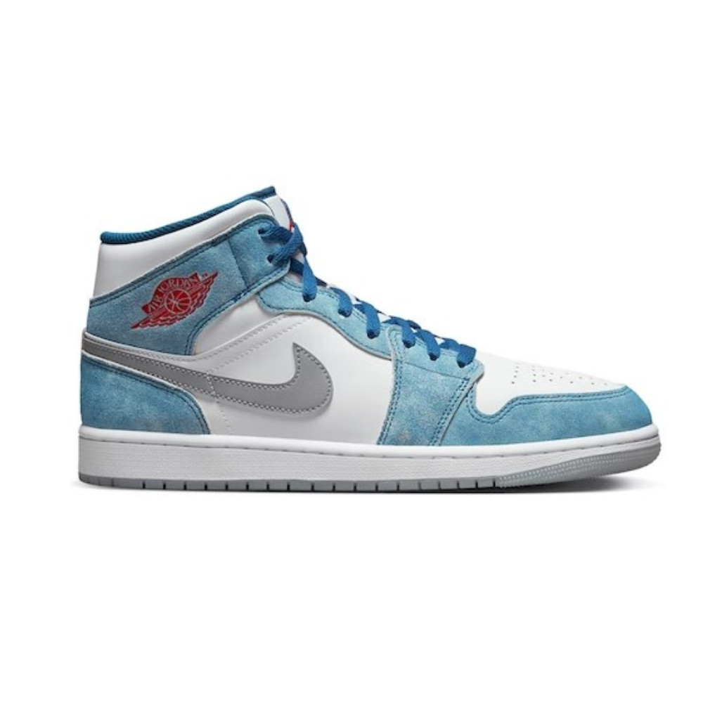 Jordan 1 Mid Français Bleu Feu Rouge