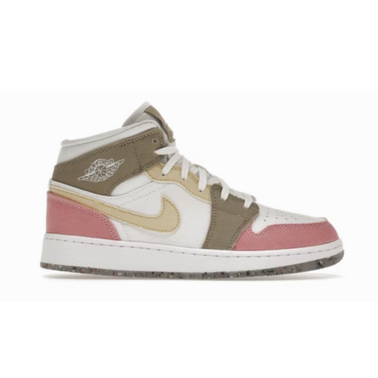 Jordan 1 Mid SE Pastel Vivid Green Grind (GS)